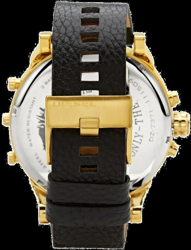 Montre Diesel Mr Daddy DZ7371 Cadran noir bracelet en cuir vue 3