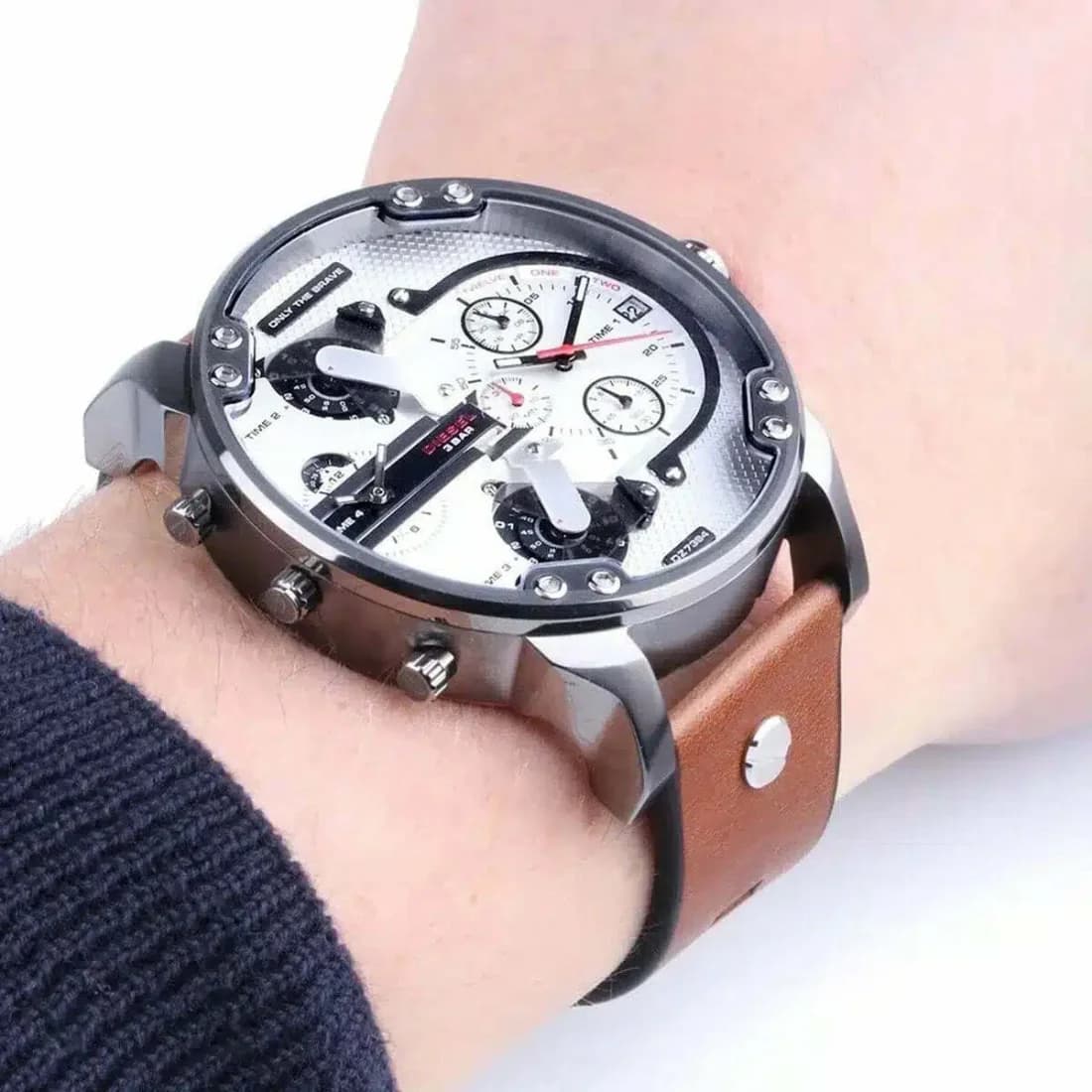 Montre Diesel Mr Daddy DZ7394 noir multi-fonctions cadran XXL vue 4