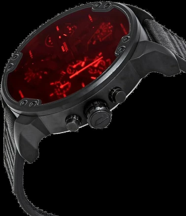 Diesel DZ7402 Mr Daddy 2.0 Black Leather Strap Watch vue 2
