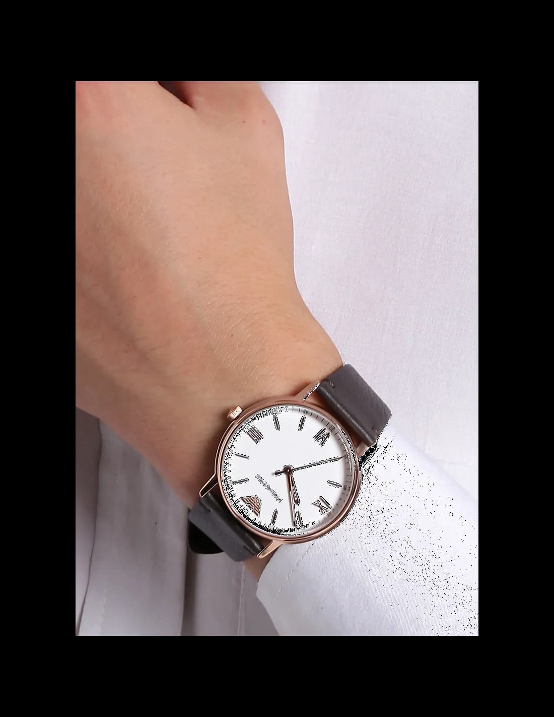 Emporio Armani AR11011 Kappa Brown Leather Strap Watch vue 2