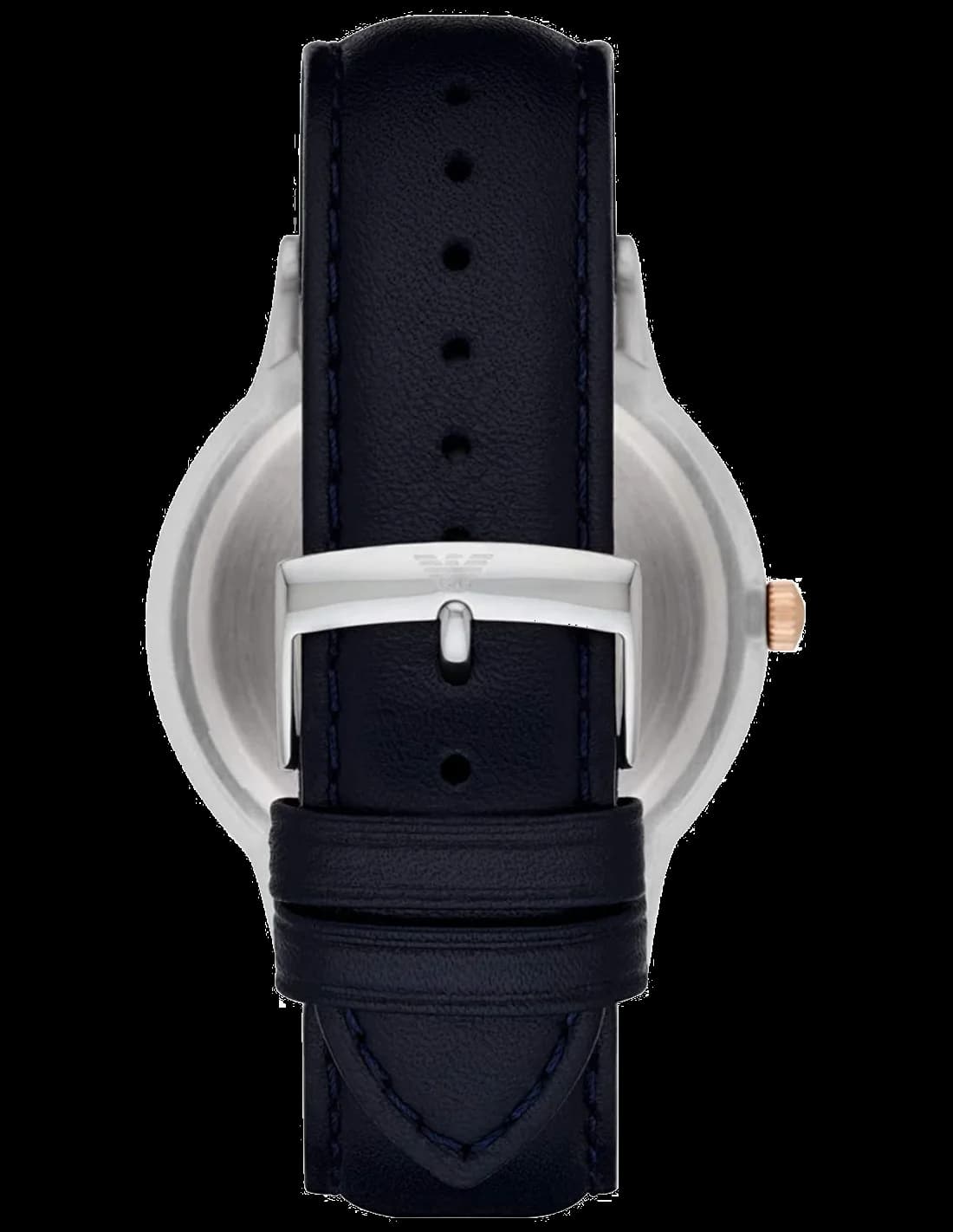 Montre Homme Emporio Armani Renato AR11188 cadran bleu bracelet cuir vue 2