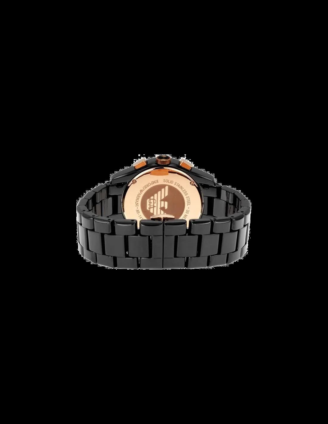 Emporio Armani AR1410 Black Satin Ceramic Watch vue 3
