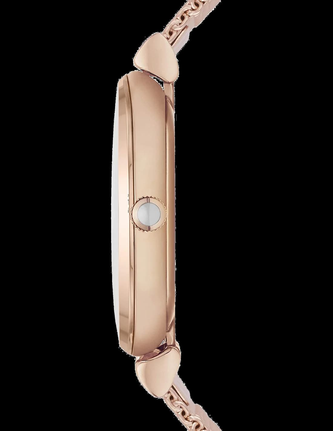 Montre Emporio Armani AR1956 en acier or rose et maille milanaise vue 2