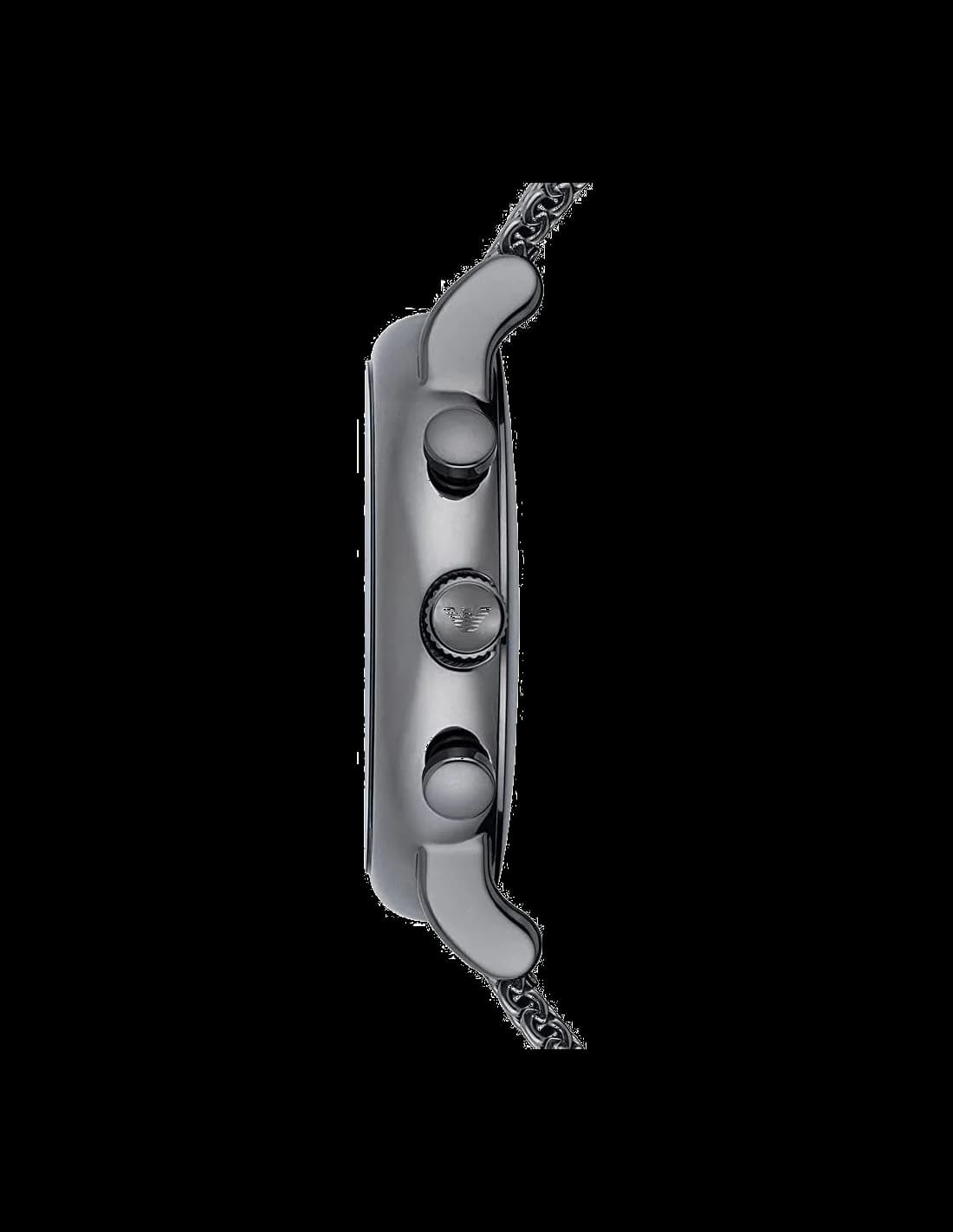 Montre Emporio Armani Luigi AR1979 Gunmetal bracelet en maille milanaise vue 2