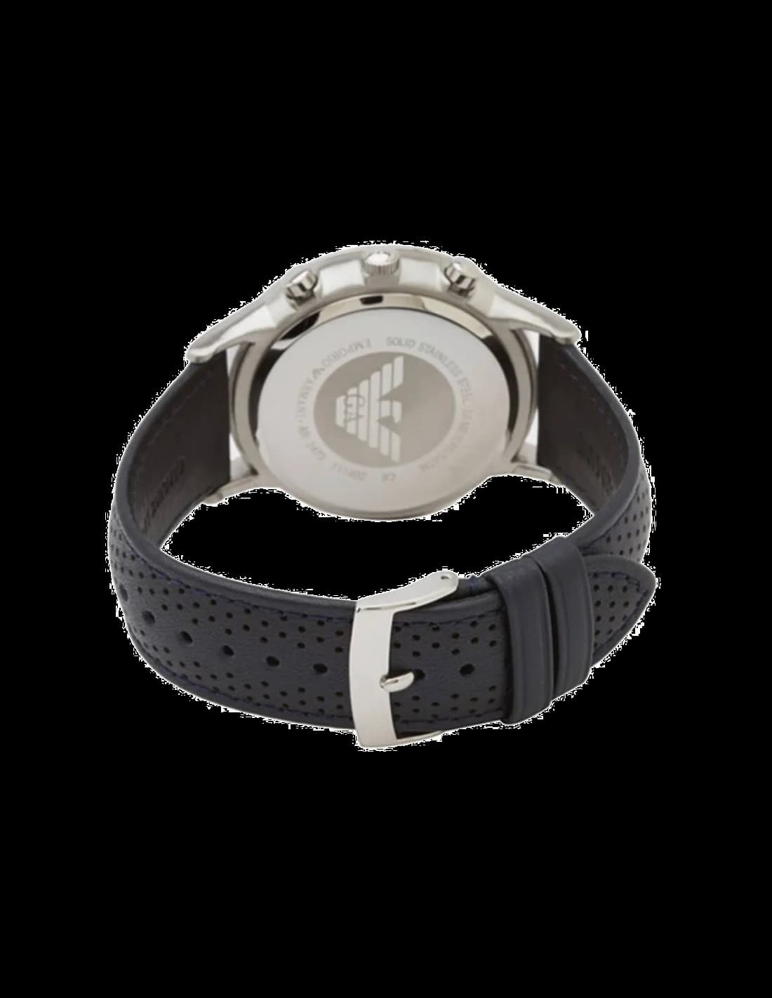 Montre Homme Emporio Armani Classic AR2473 bracelet perforé cuir bleu vue 3