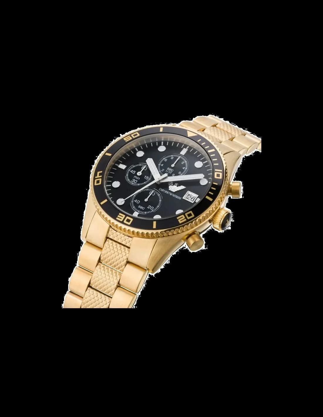 Emporio Armani AR5857 Chronograph Black Steel 43mm Watch vue 2