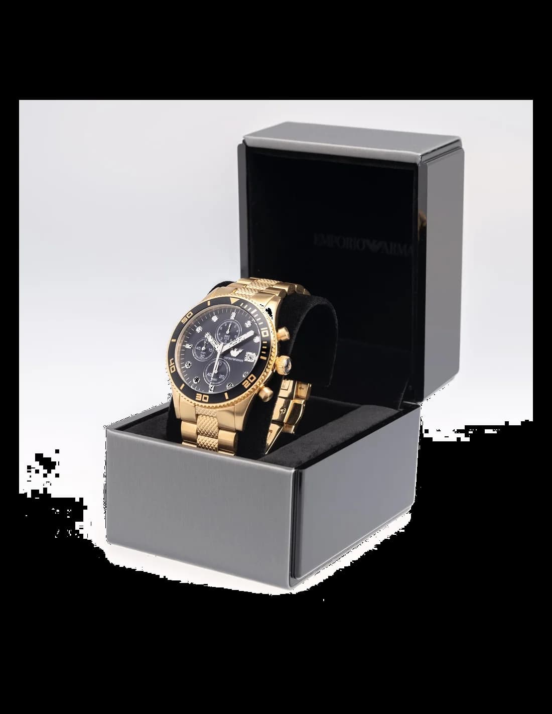 Emporio Armani AR5857 Chronograph Black Steel 43mm Watch vue 4