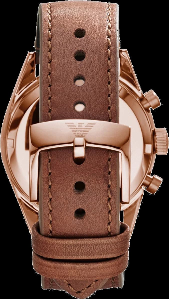 Montre Femme Emporio Armani Sportivo AR5996 Bracelet en cuir marron vue 2
