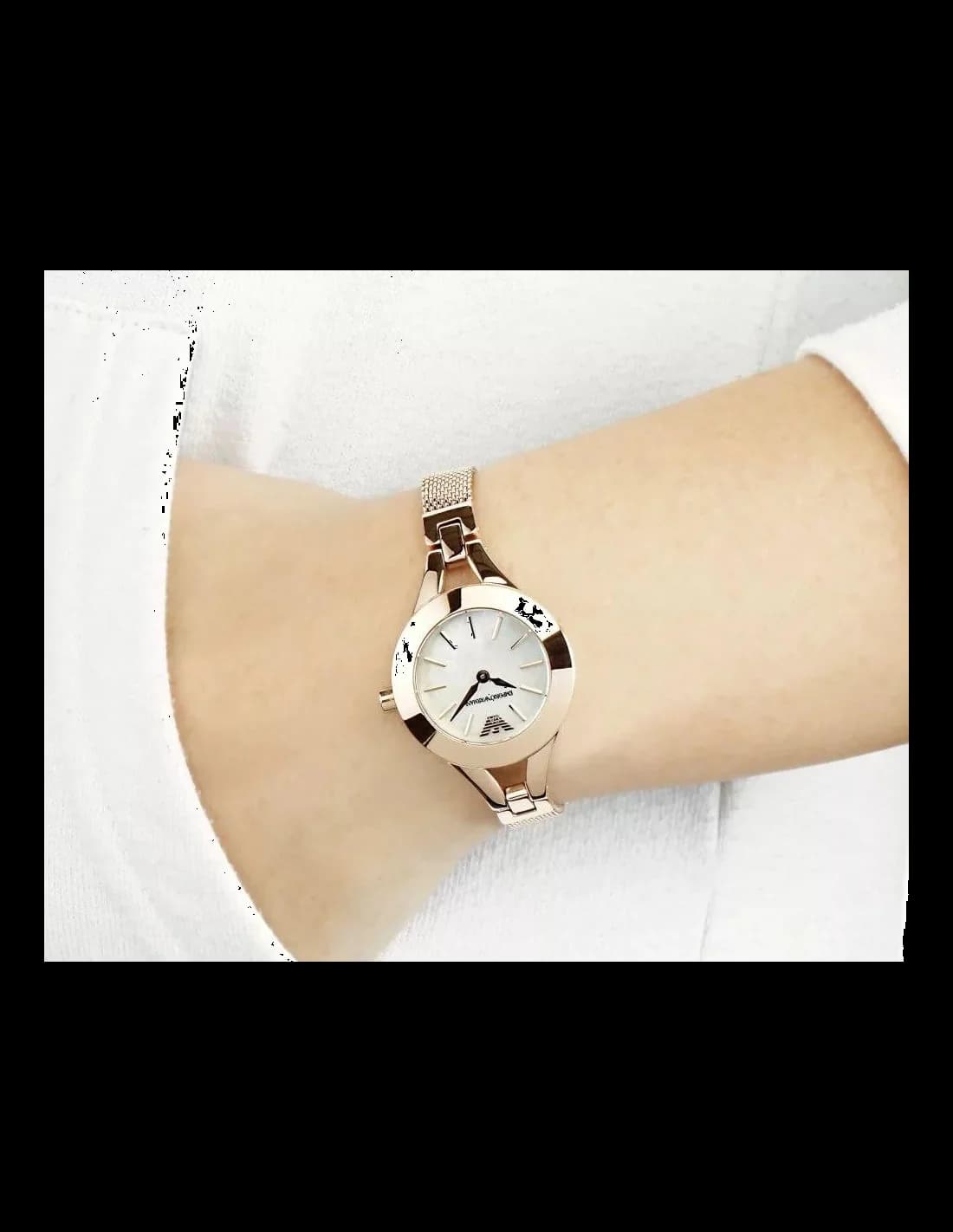 Montre Emporio Armani AR7329 en Acier Or Rose et Cadran Nacre vue 4