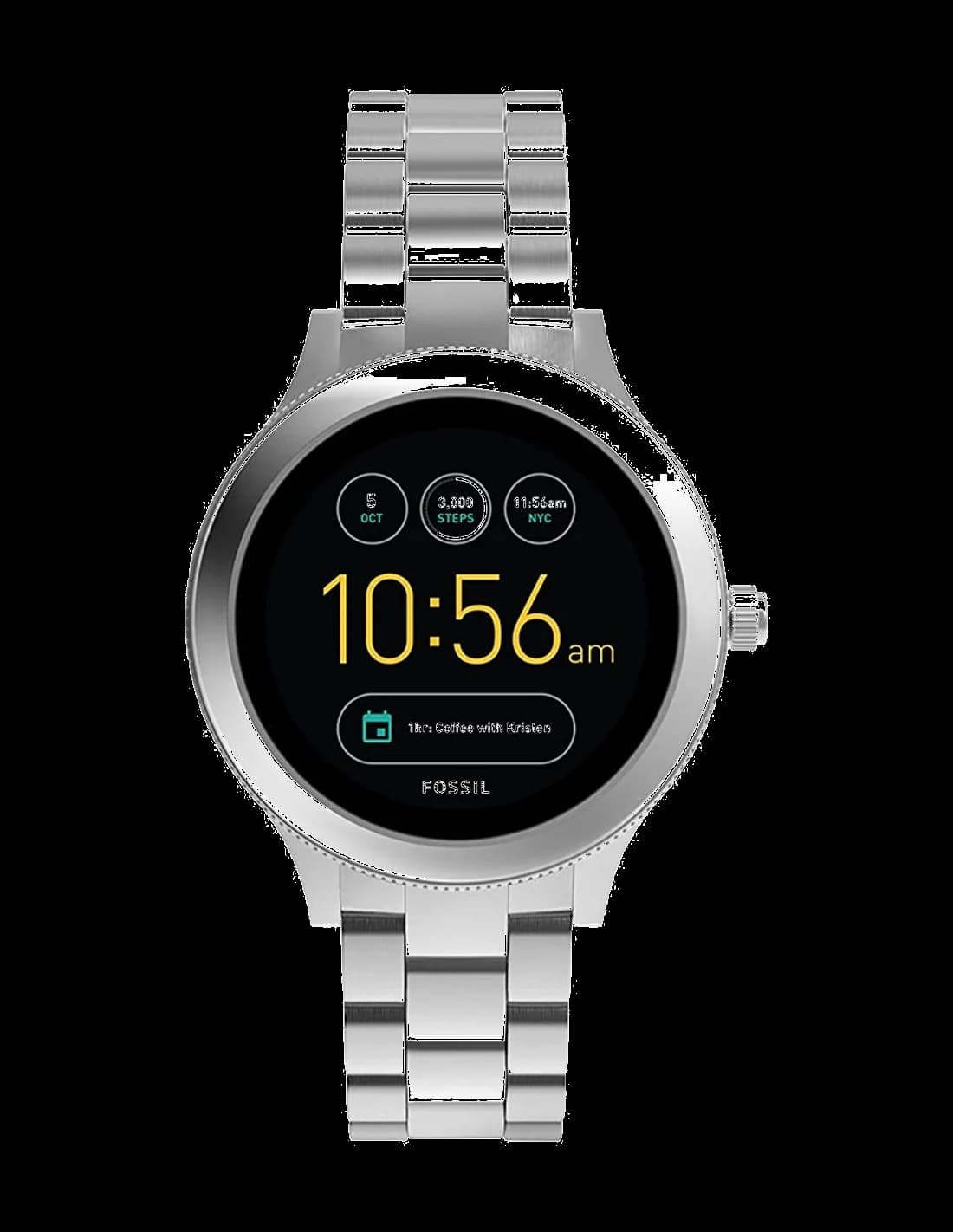 Fossil Q Venture FTW6003 Stainless Steel Strap Smart Watch vue 2