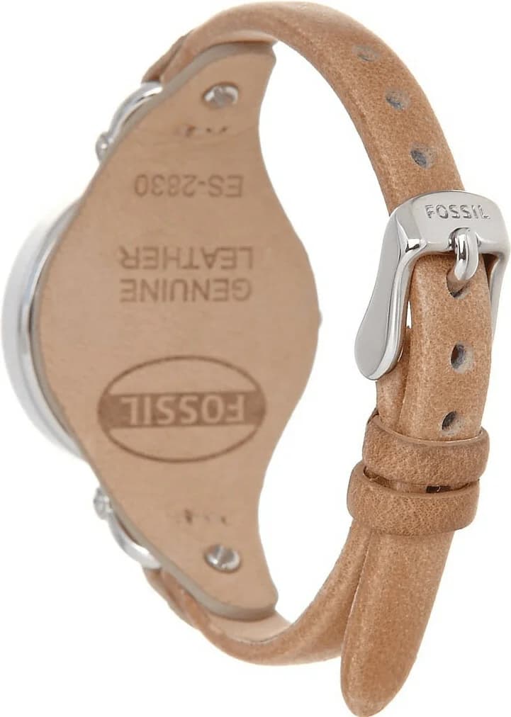 Fossil ES2830 Cream Fine Leather Strap Women's Watch vue 3