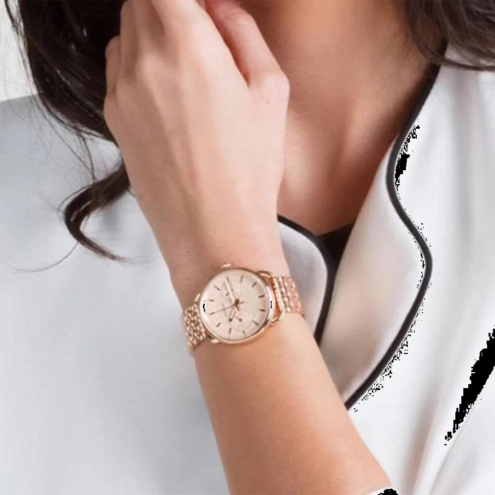 Fossil ES3713 Fine Link Rose Gold Women's Watch vue 3