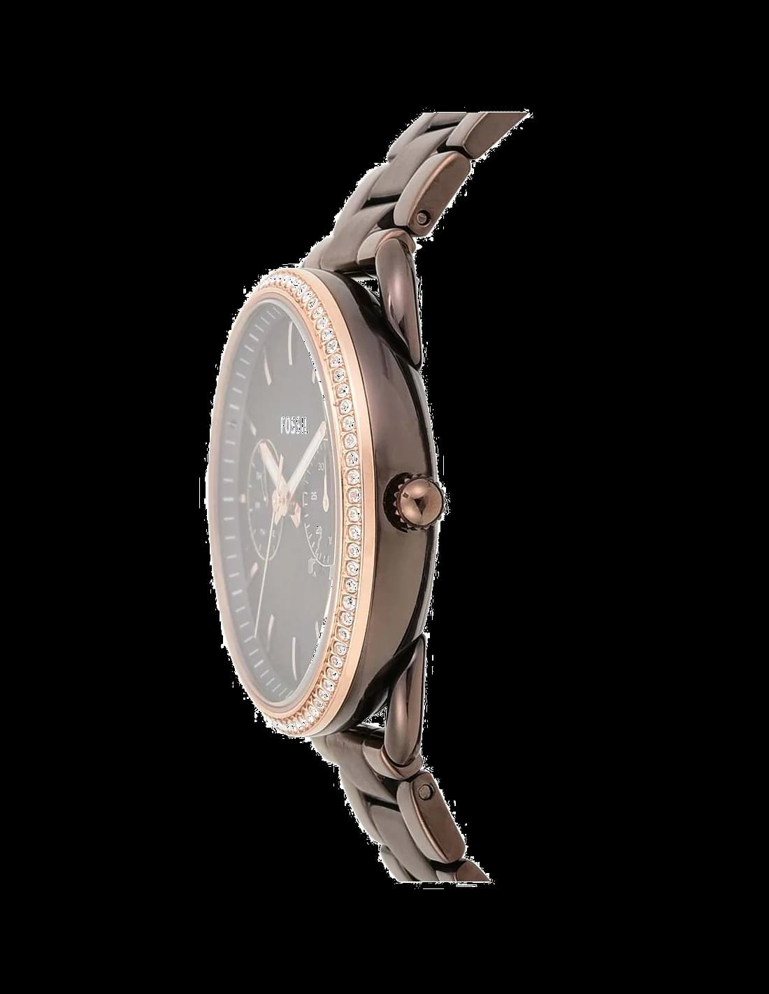 Fossil ES4258 Brown Stainless Steel and Crystal Watch vue 2