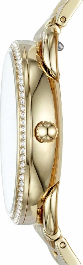 Montre Femme Fossil ES4263 Tailor en acier inoxydable doré jaune et cadran blanc vue 2