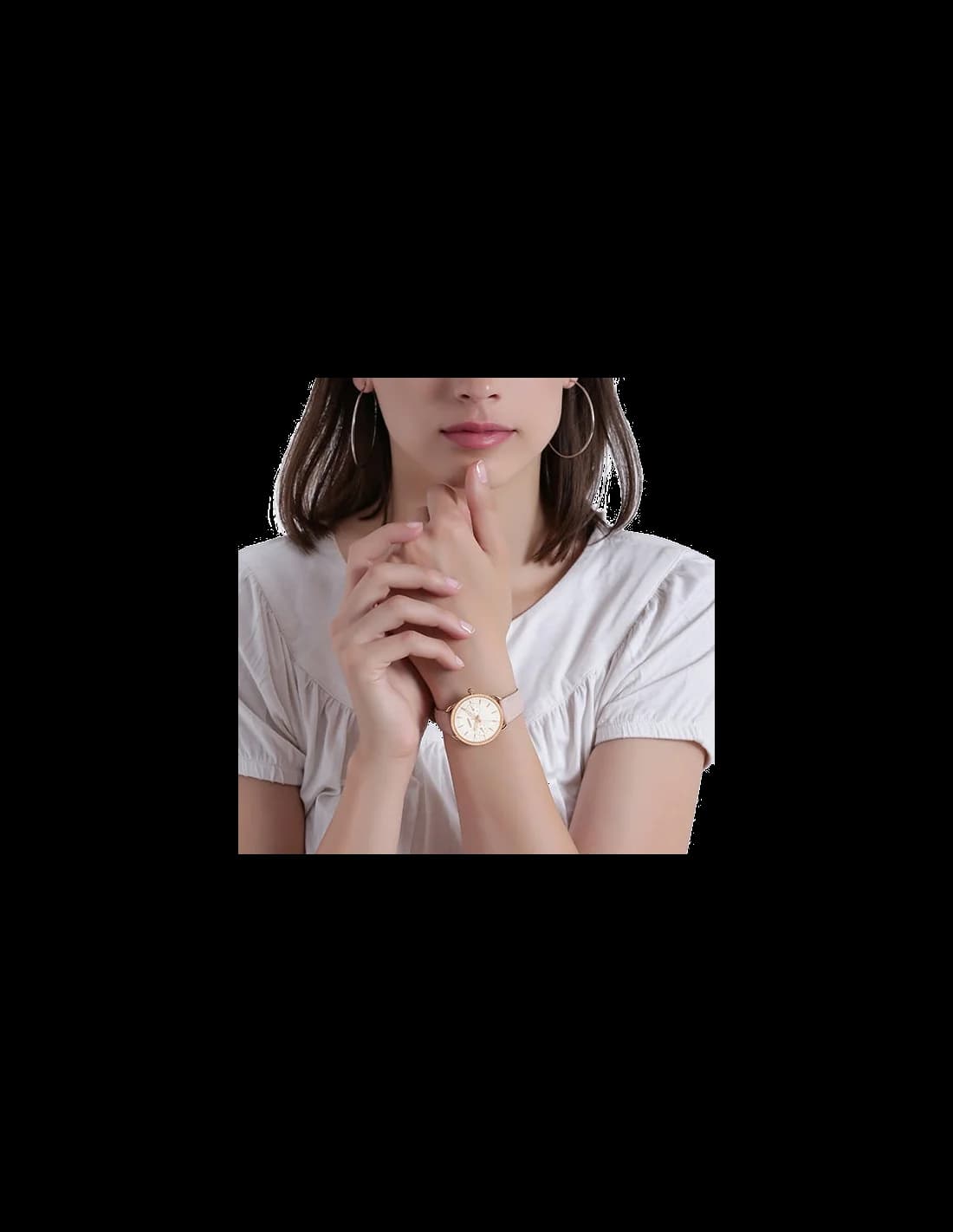 Fossil ES4393 Pink Leather Strap Women's Watch with Crystal Dial vue 3