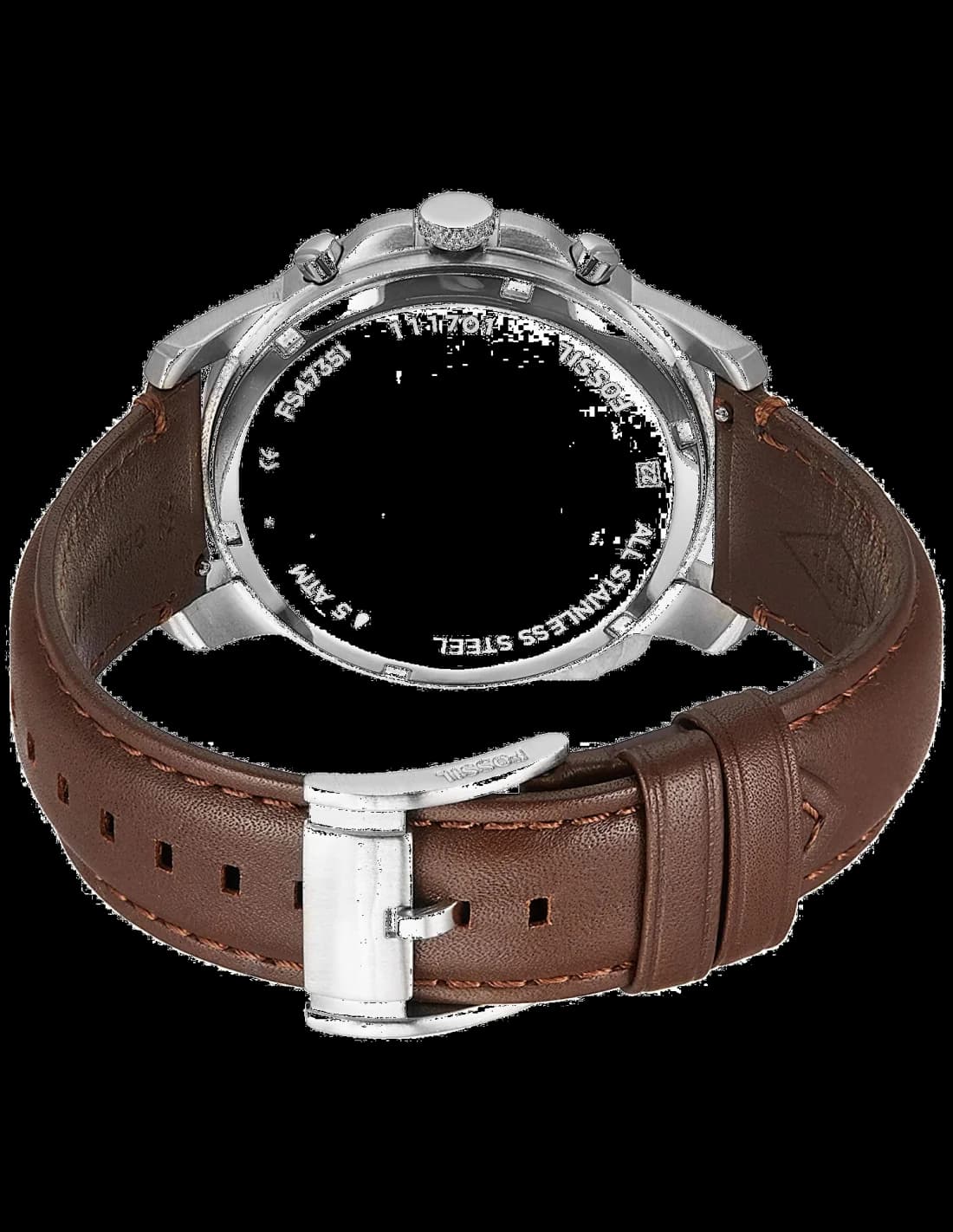 Fossil FS4735 Grant Calfskin Leather and Three-Subdial Men's Watch vue 2
