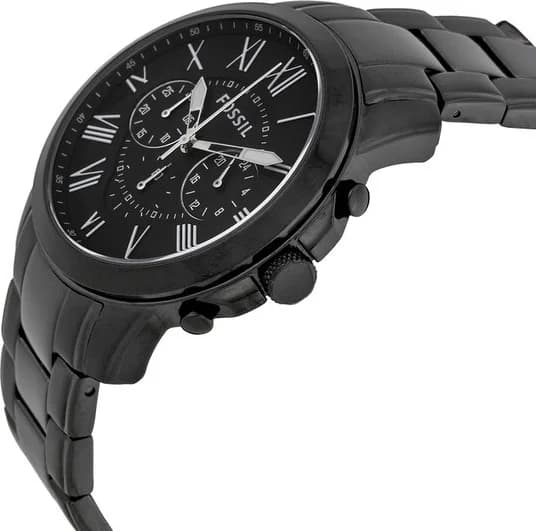 Fossil FS4832 Black Steel Men's Watch with Roman Numerals vue 2