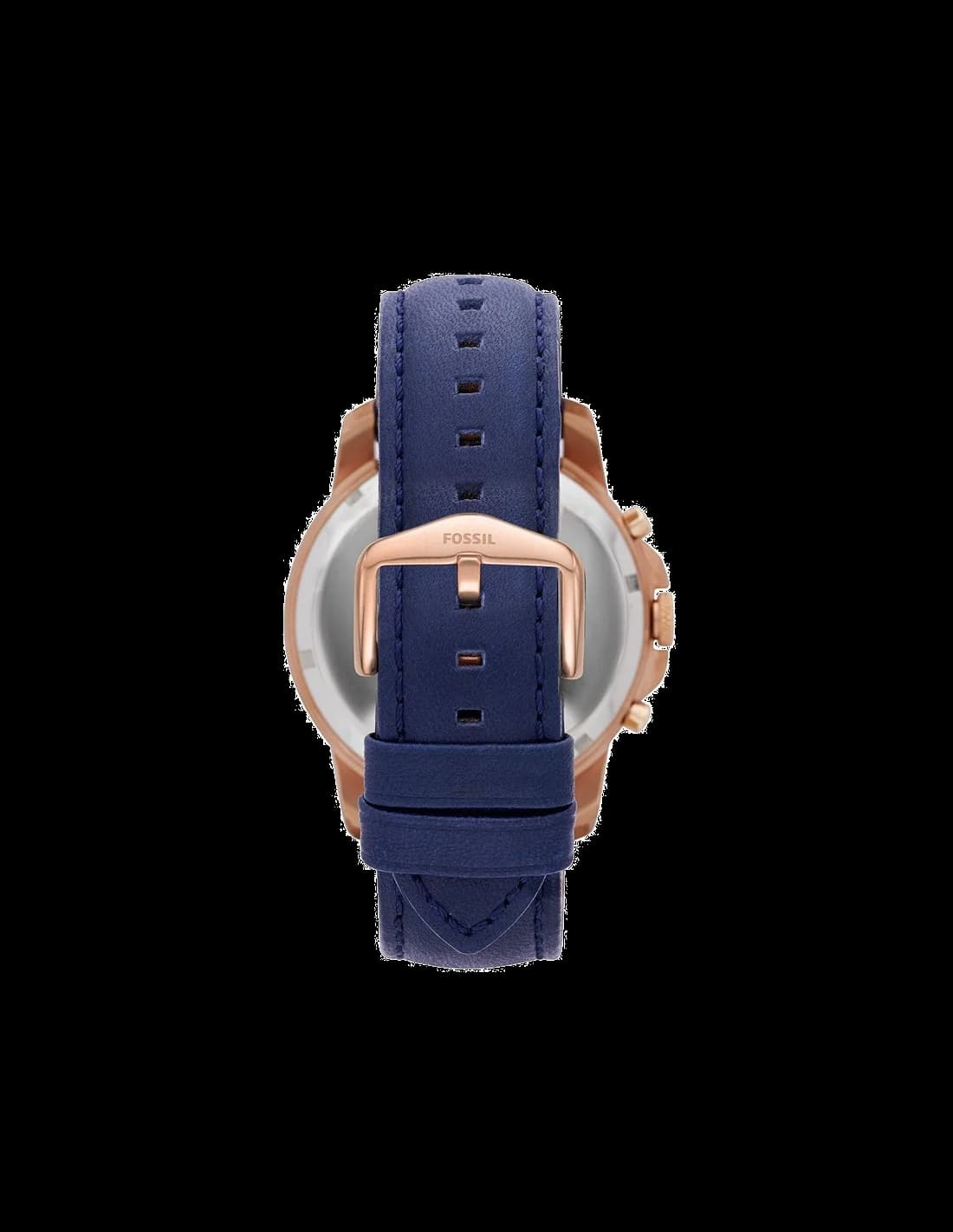 Montre Homme Fossil Grant FS4835 bracelet cuir bleu vue 2