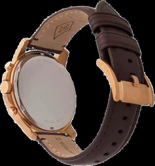 Fossil Grant FS5068 Smooth Brown Leather Strap Men's Watch vue 3