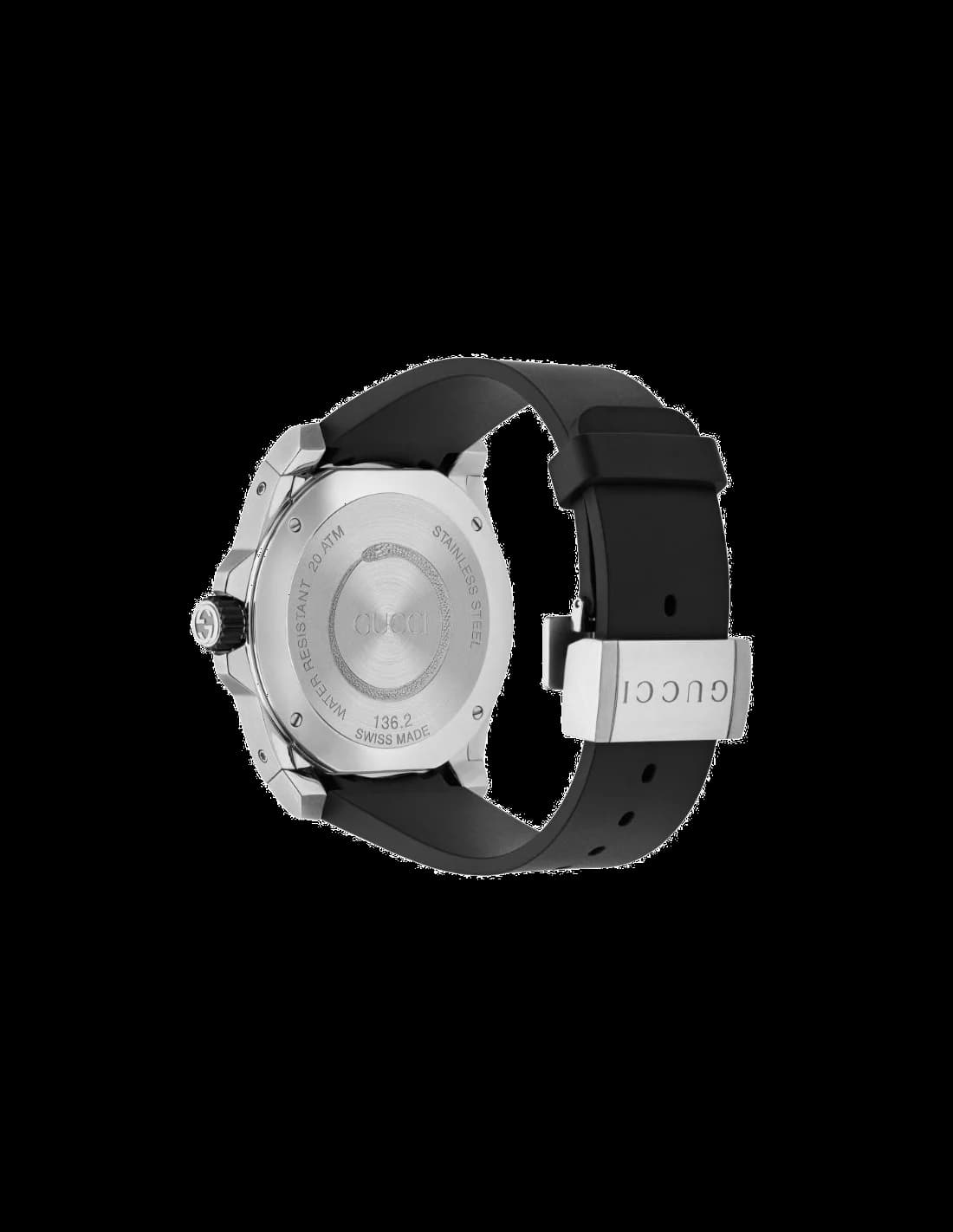 Montre Homme Gucci Dive YA136217 Bracelet en caoutchouc noir vue 4