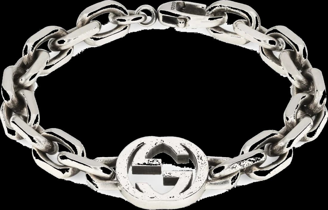 Bracelet Gucci en argent à logo GG entrelacé vue 2