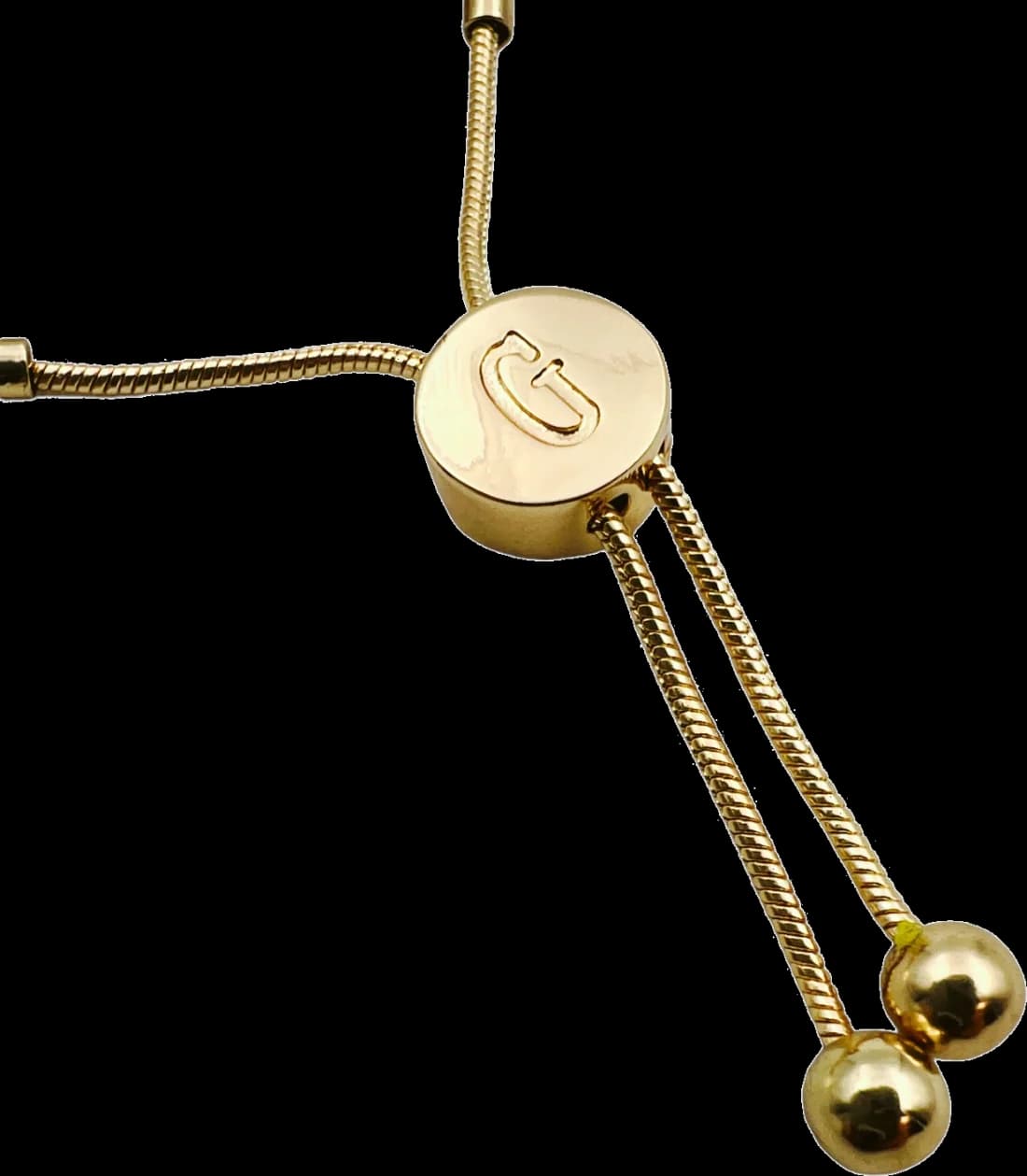 Bracelet Guess à breloques en métal doré jaune serti de zircon vue 2