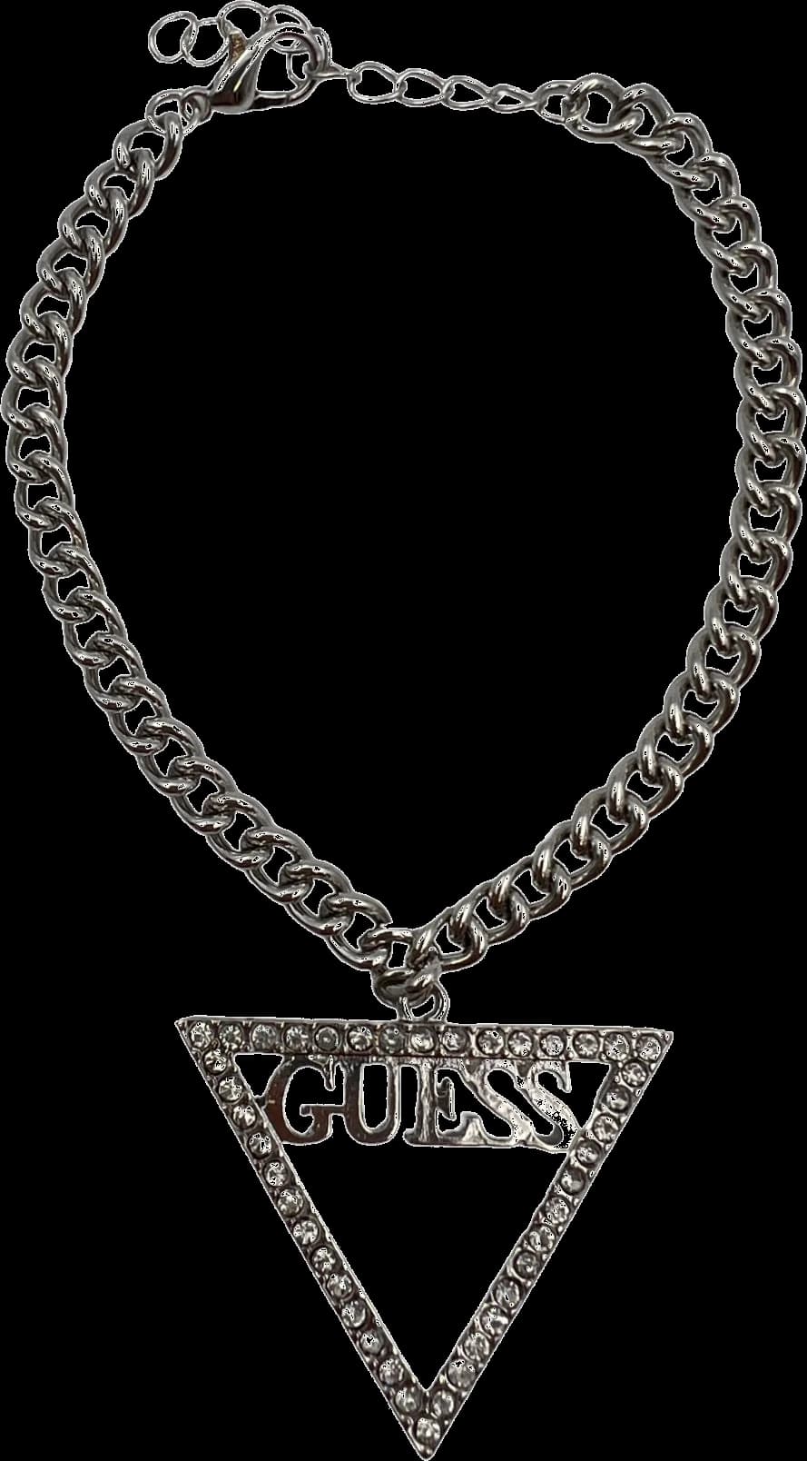 Bracelet triangle Guess ajustable en métal argenté serti de cristaux