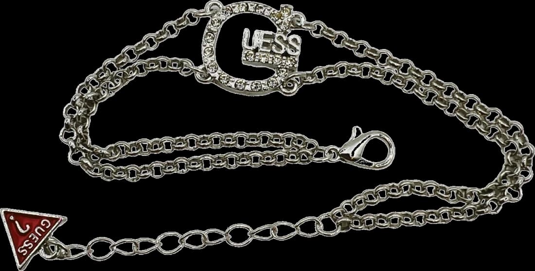 Bracelet Guess ajustable en métal argenté lettre G sertie de cristaux vue 2