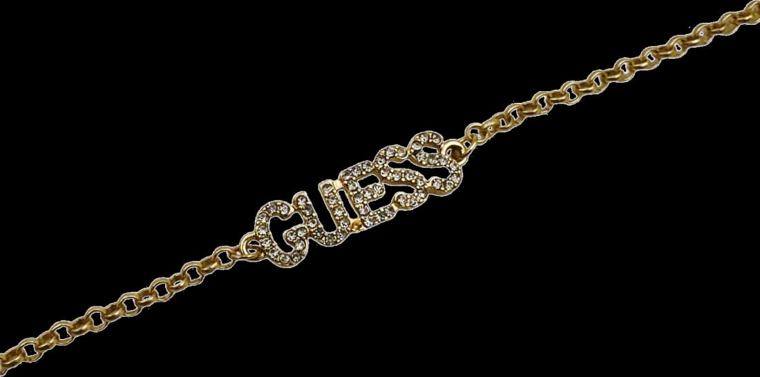 Bracelet Guess ajustable en métal doré jaune serti de cristaux vue 2