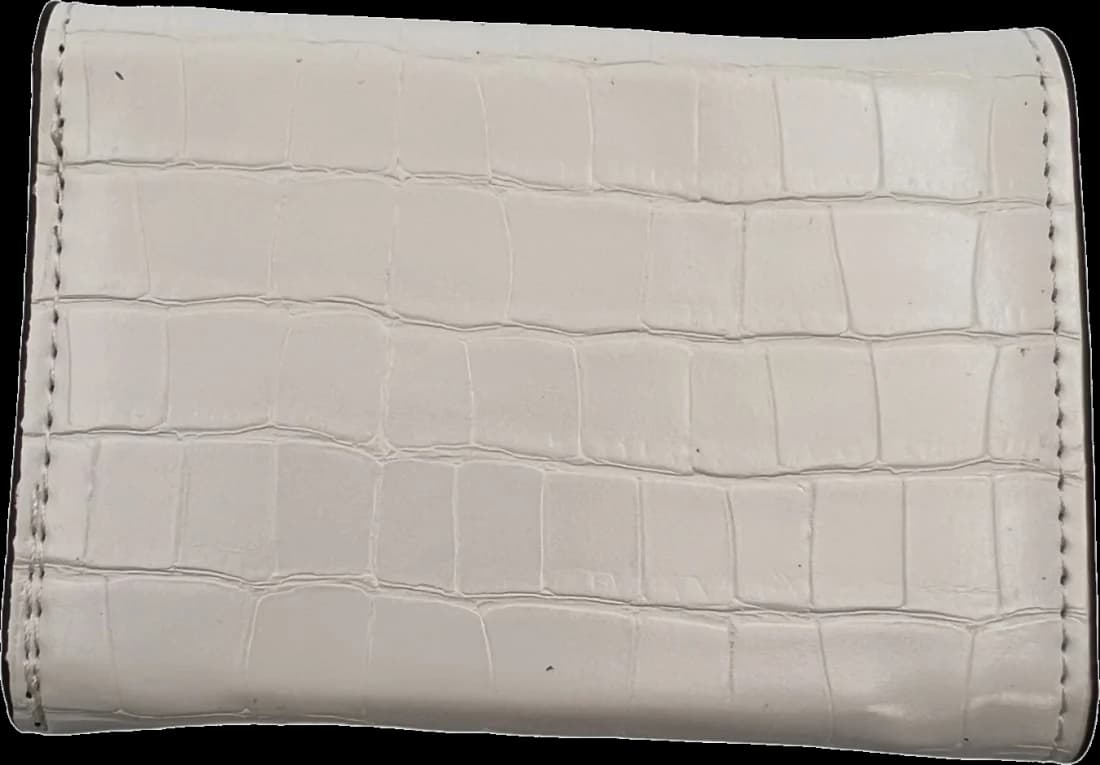 Portefeuille Guess blanc crème en simili cuir glacé avec logo triangle vue 2