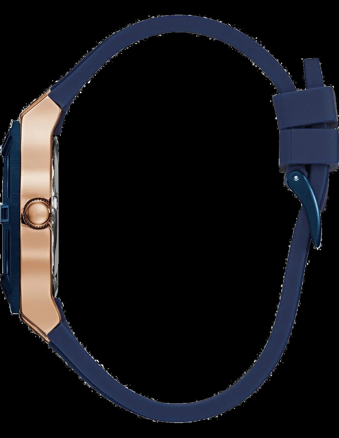 Guess W0571L1 Jet Setter Blue Silicone and Rose Gold Steel Women's Watch vue 2