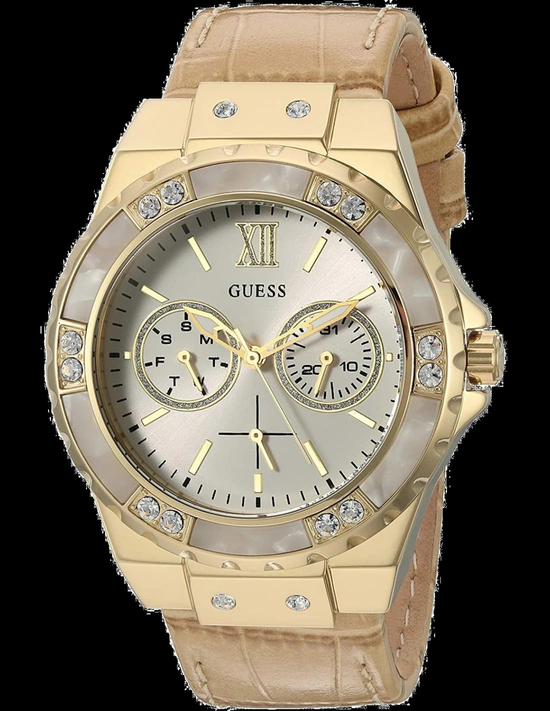 Guess W0775L2 Beige Python Texture Strap Watch