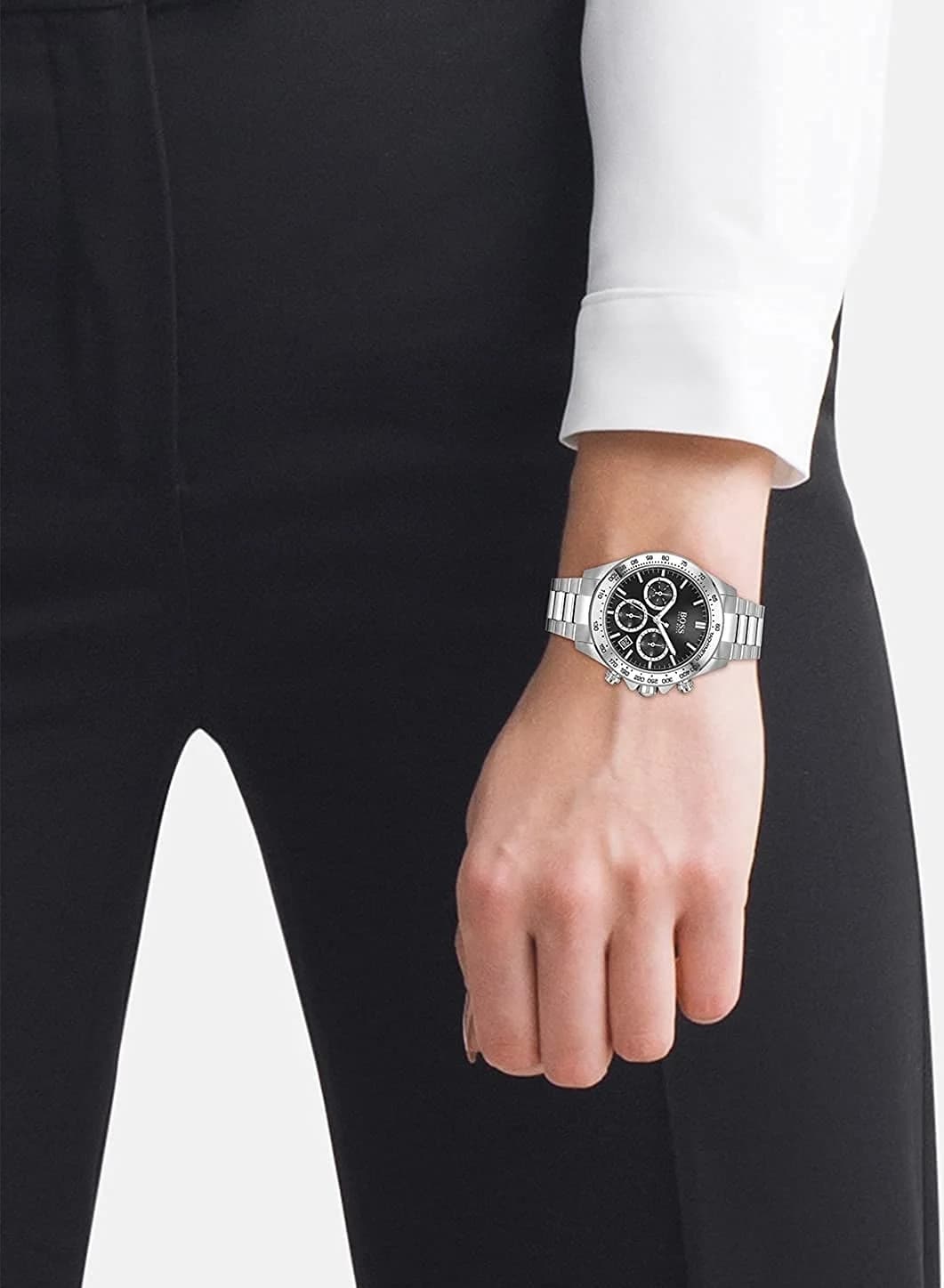 Hugo Boss 1502614 Sport Lux Chronograph Polished Steel and Black Dial Watch vue 4