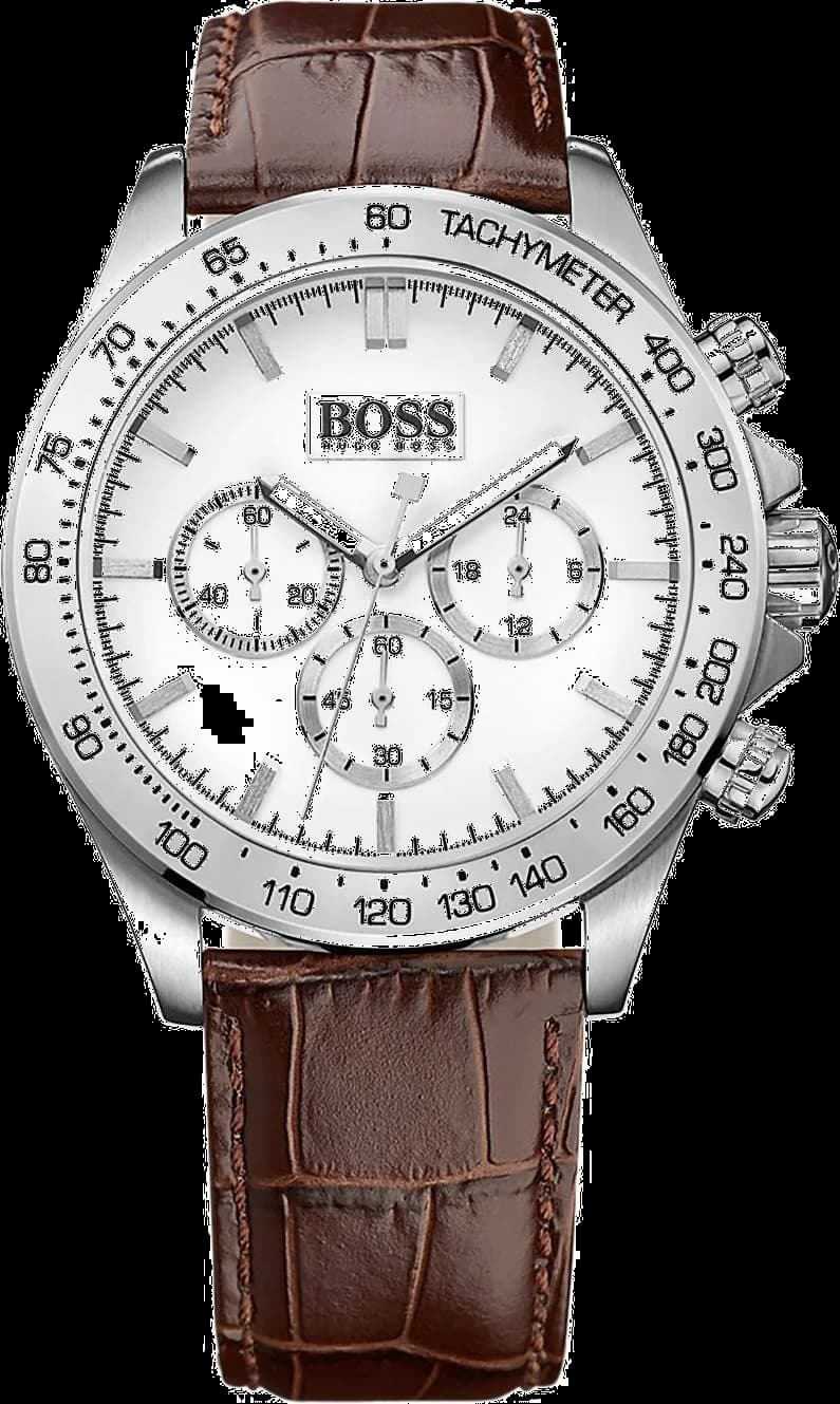 Hugo Boss 1513175 Sport Chronograph Brown Leather Strap Men's Watch