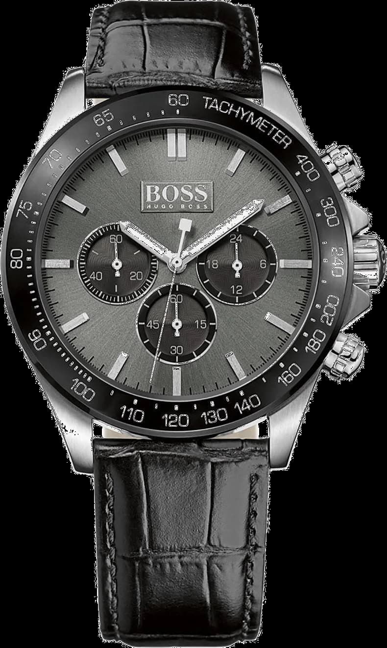 Hugo Boss 1513177 Chronograph Black Crocodile-Effect Leather Watch