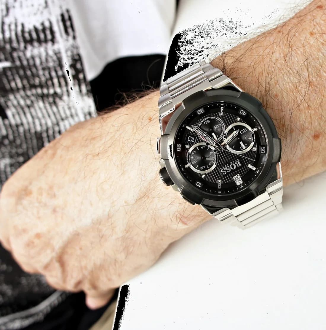 Montre Hugo Boss 1513359 en Acier Inoxydable Argenté et Cadran Noir vue 4