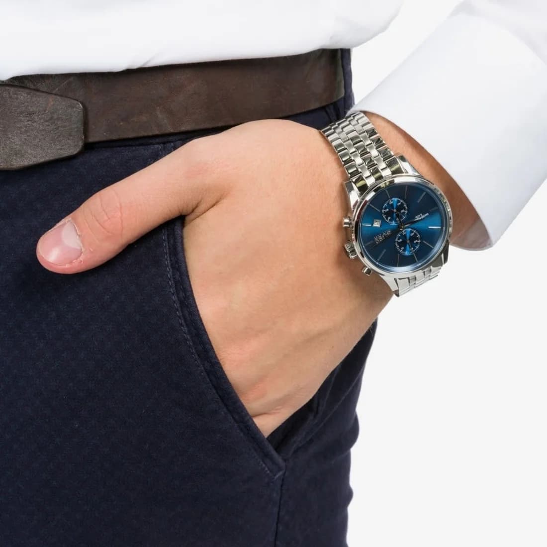 Montre Hugo Boss 1513384 Classic Jet Cadran Bleu et Bracelet Acier vue 3