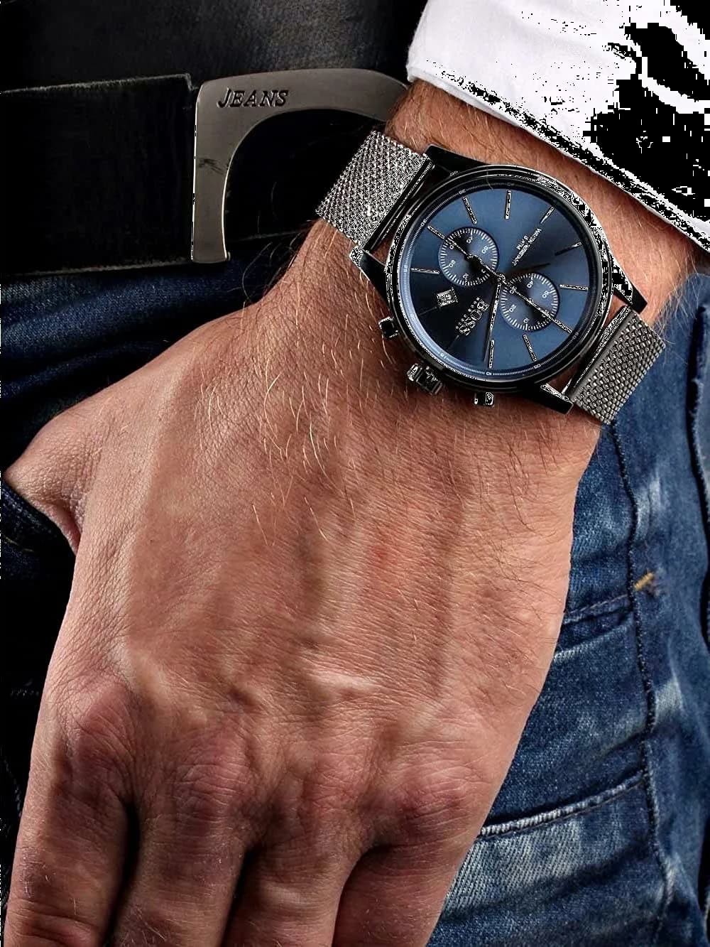 Hugo Boss 1513441 Blue Dial Milanese Mesh Men's Watch vue 3