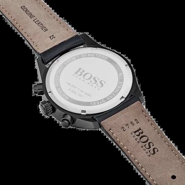 Hugo Boss 1513474 Chronometer Black Stitched Leather Men's Watch vue 3