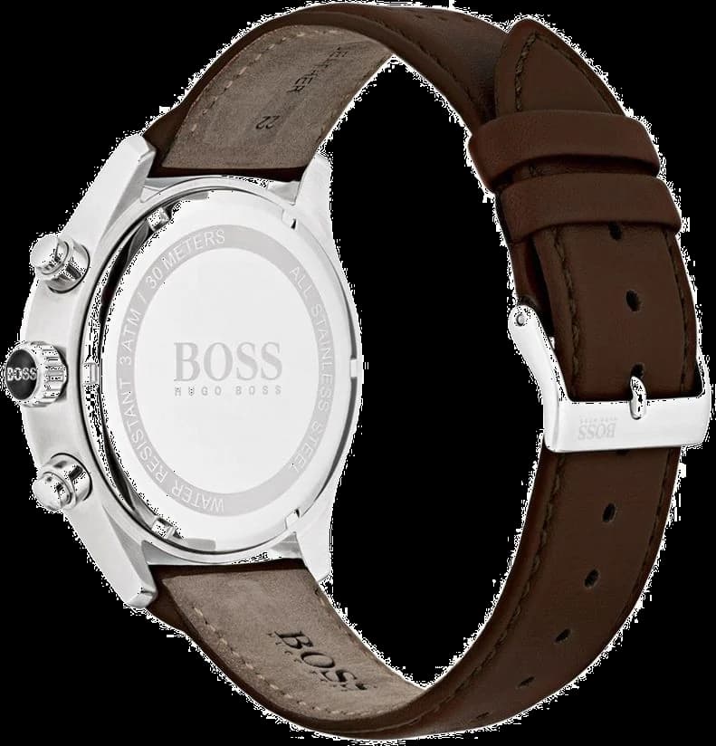 Hugo Boss 1513476 Men's Watch with Brown Leather Strap and Steel Case vue 2