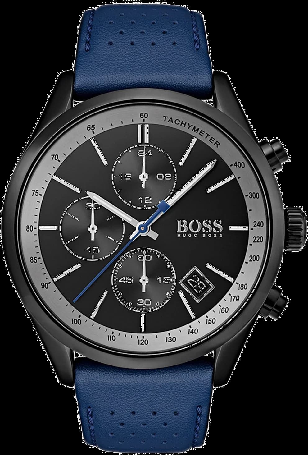 Montre Hugo Boss 1513563 Grand Prix Chronographe Acier et Cuir Bleu