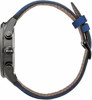 Montre Hugo Boss 1513563 Grand Prix Chronographe Acier et Cuir Bleu vue 3
