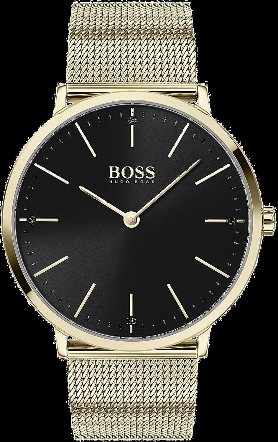 Montre Hugo Boss 1513735 en Acier Doré avec Bracelet Maille Milanaise
