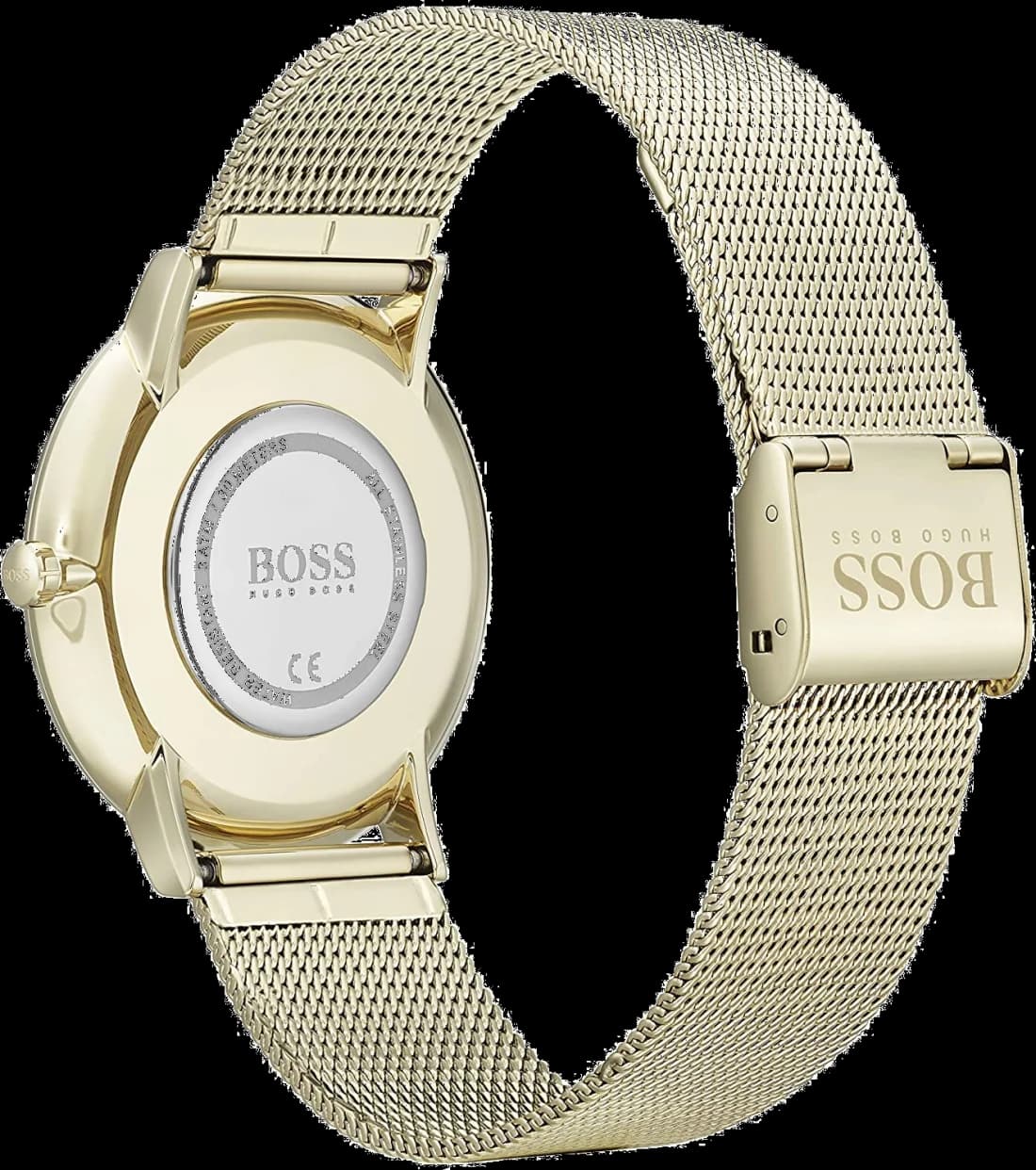 Montre Hugo Boss 1513735 en Acier Doré avec Bracelet Maille Milanaise vue 2