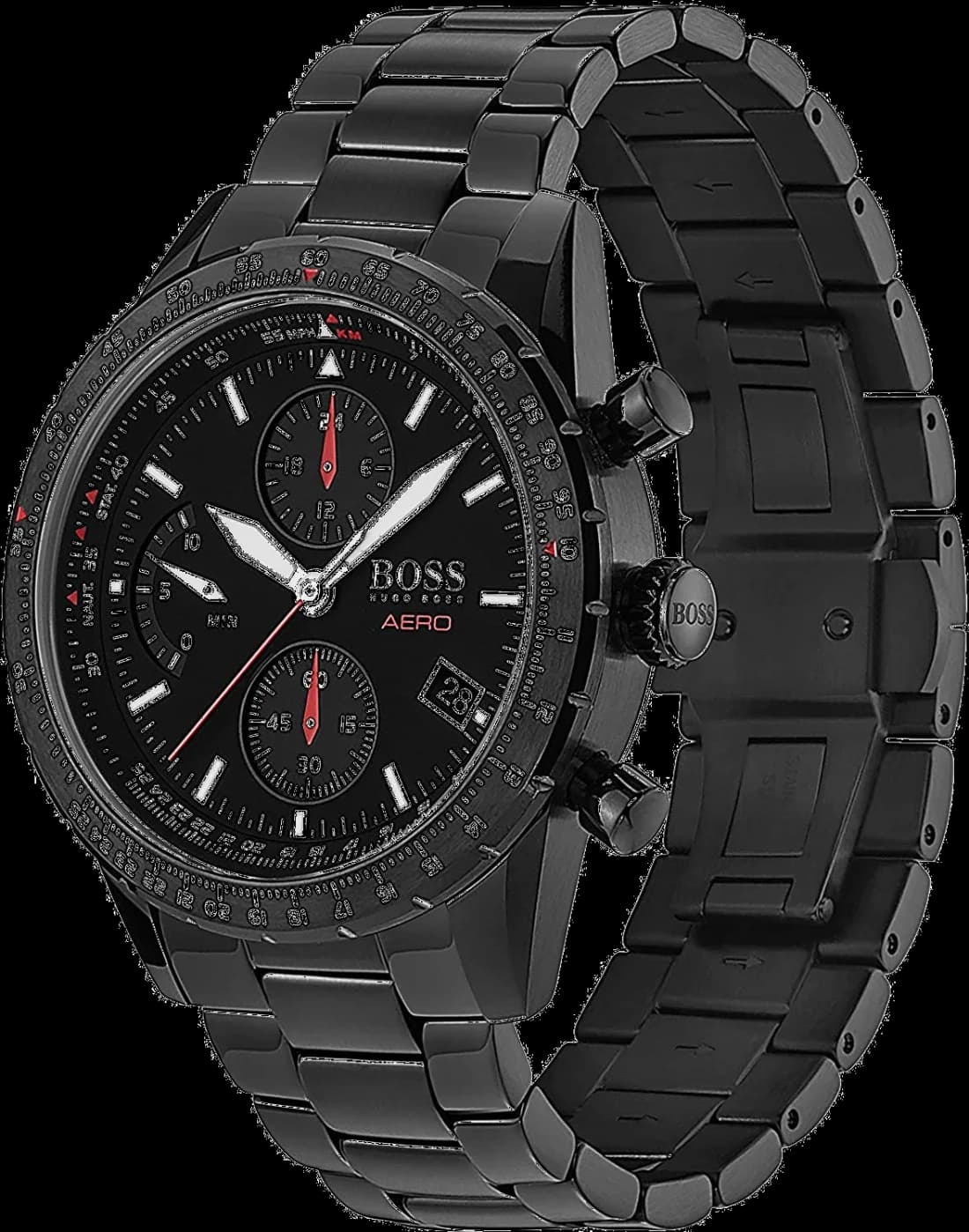 Hugo Boss 1513771 Chronograph Blue Silicone Strap Watch vue 2