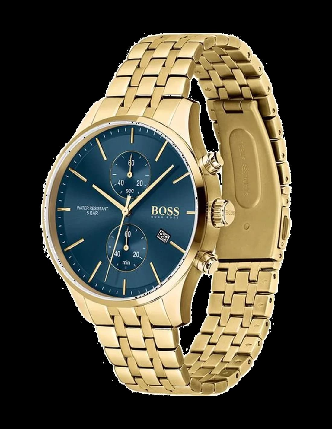 Montre Homme Hugo Boss Associate 1513841 chronographe acier doré vue 2