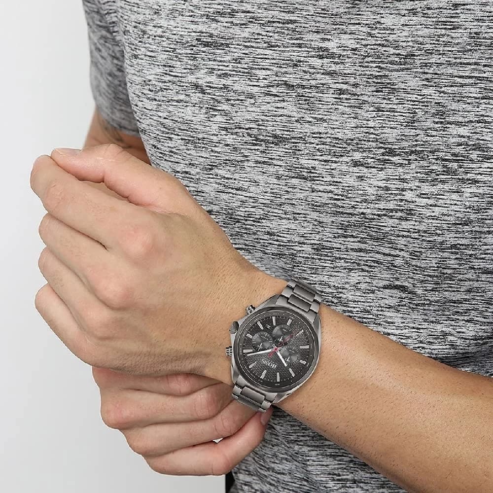 Montre Homme Hugo Boss Distinct Chrono 1513858 chronographe anthracite vue 4
