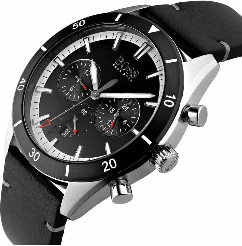 Montre Homme Hugo Boss Santiago 1513864 chronomètre sport en cuir vue 3
