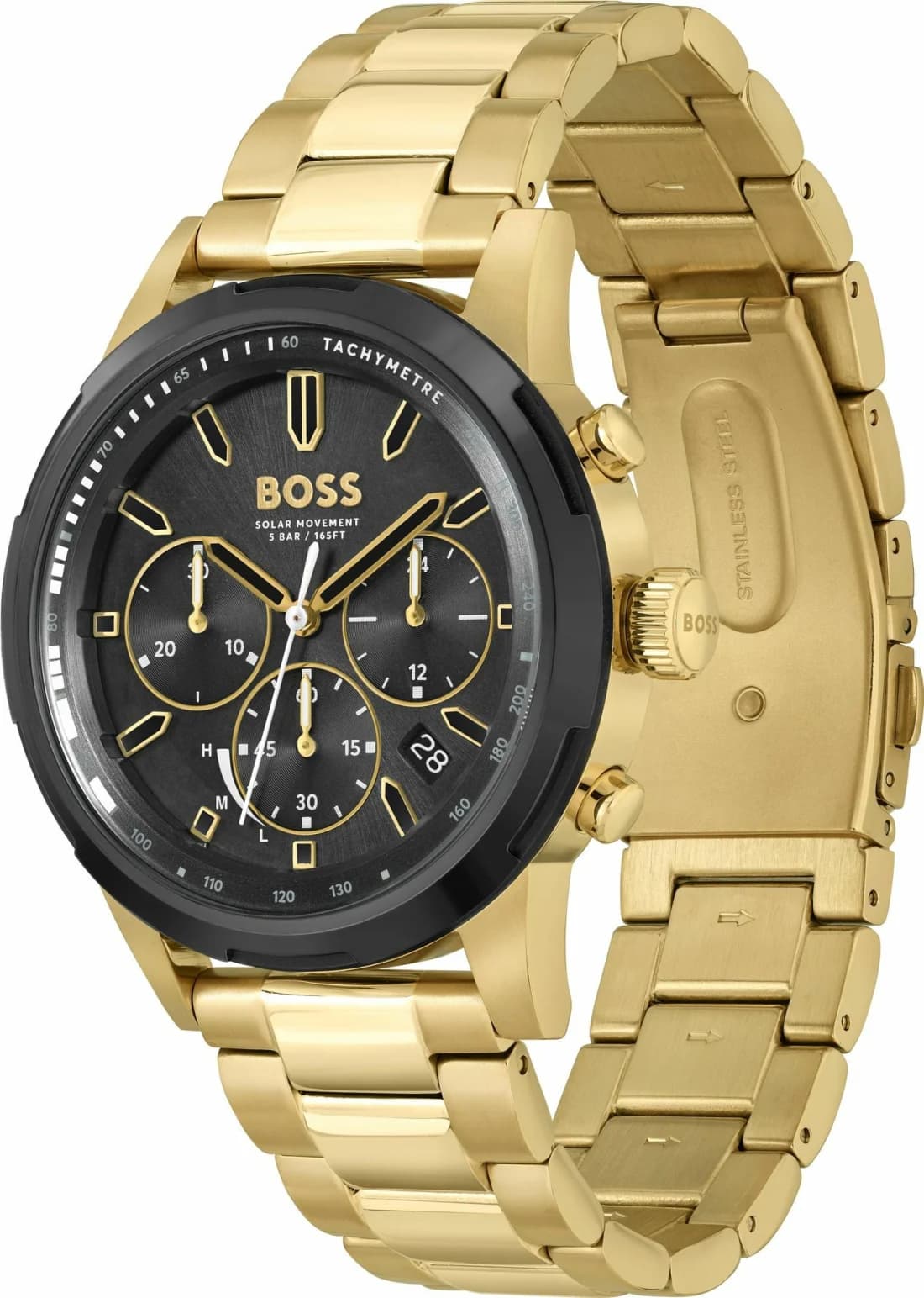 Montre Homme Hugo Boss 1514033 Acier Doré et Cadran Noir Multifonctions vue 2
