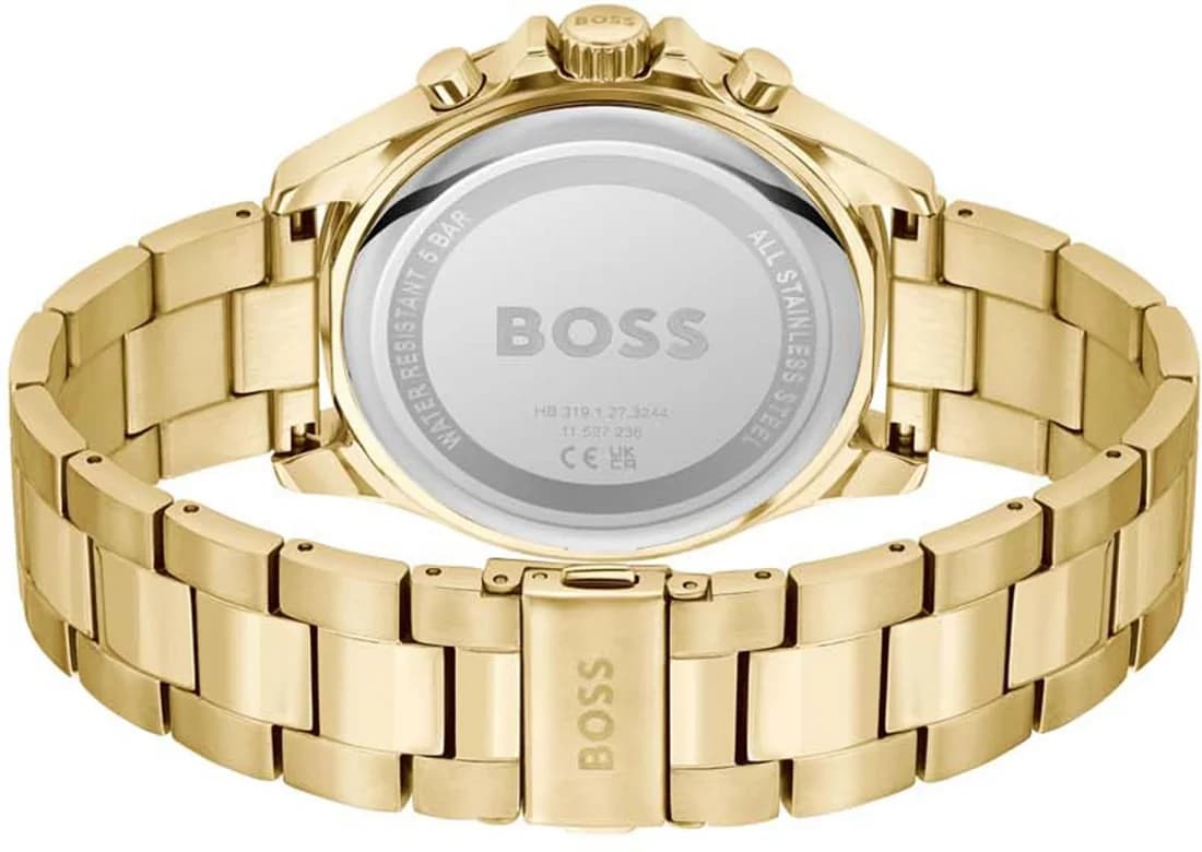 Montre Homme Hugo Boss Troper 1514059 bracelet acier doré cadran multifonctions vue 3